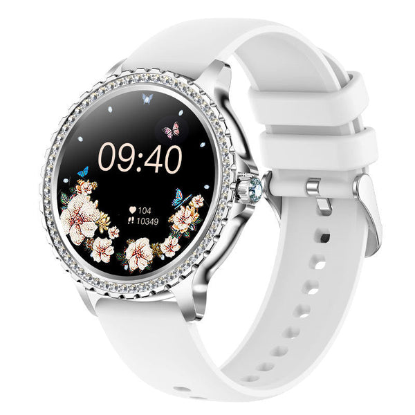 Elegant Women's Smartwatchhd Touchscreen Bluetooth Calls Health Monitoring(Silver) Smart Watches
