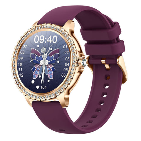 Elegant Women's Smartwatchhd Touchscreen Bluetooth Calls Health Monitoring(Purple) Smart Watches