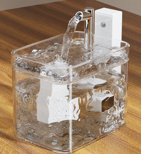 Transparent Wireless Sensor Pet Water Fountain 1.5L Automatic Filtered Dispenser Dog Automatic Feeders