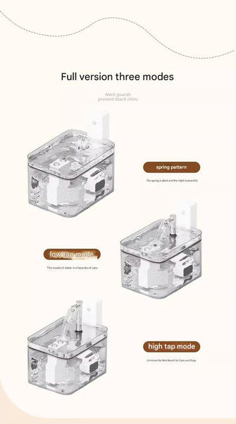 Matte White Wireless Sensor Pet Water Fountain 1.5L Automatic Filtered Dispenser Dog Automatic Feeders