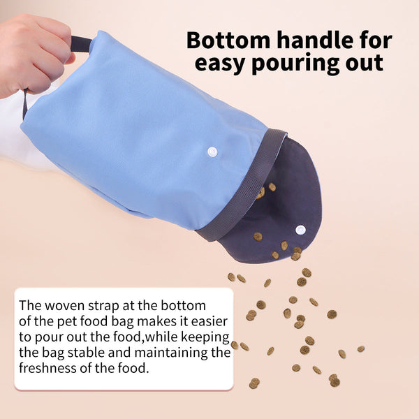 2 Pcs Khaki Pet Food Storage Bag Roll Top Treat Pouch For Travel & Walks Treat Bags