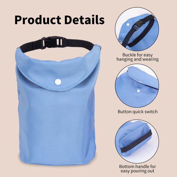 2 Pcs Khaki Pet Food Storage Bag Roll Top Treat Pouch For Travel & Walks Treat Bags