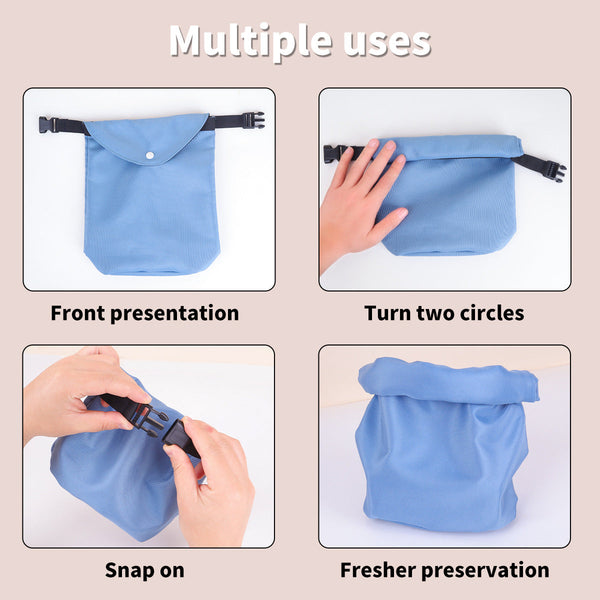 2 Pcs Khaki Pet Food Storage Bag Roll Top Treat Pouch For Travel & Walks Treat Bags