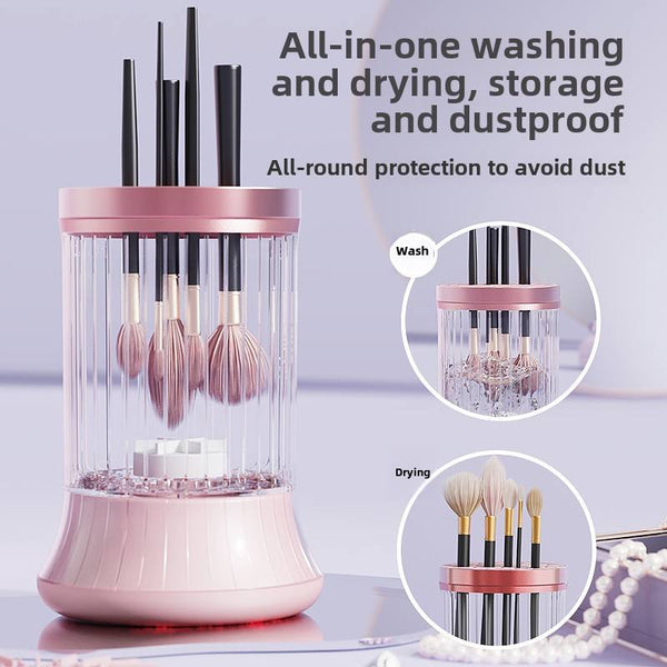 Pink Electric Makeup Brush Cleaner & Dryer Machine Automatic Spinner Tool (Rechargeable Model) Brush Cleaners