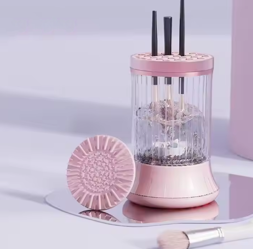 Pink Electric Makeup Brush Cleaner & Dryer Machine Automatic Spinner Tool (Plug In Model) Brush Cleaners