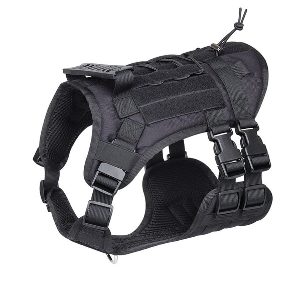 Black Tactical Dog Training Harness Adjustable Vest For And Walking M Harnesses