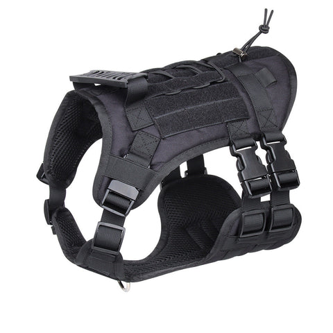Black Tactical Dog Training Harness Adjustable Vest For And Walking M Harnesses