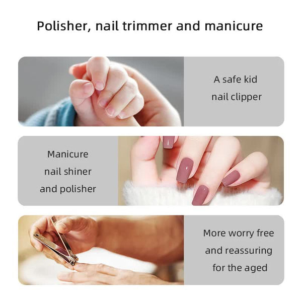 Black Multi Function Electric Nail File Built In Storage Space Led Light Quiet Operation Electric Files & Tools