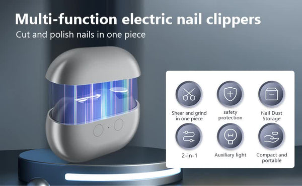 White Multi Function Electric Nail File Built In Storage Space Led Light Quiet Operation Electric Files & Tools