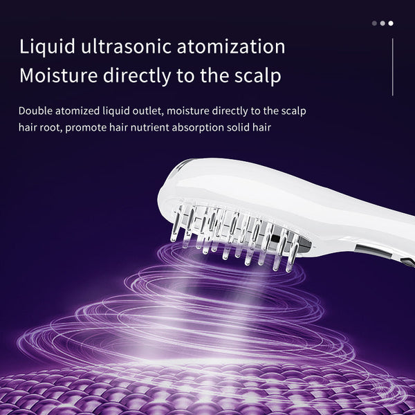 Multi Function Scalp Applicator Comb Ultrasonic Spray Red/Blue Light Microcurrent Brushes & Combs