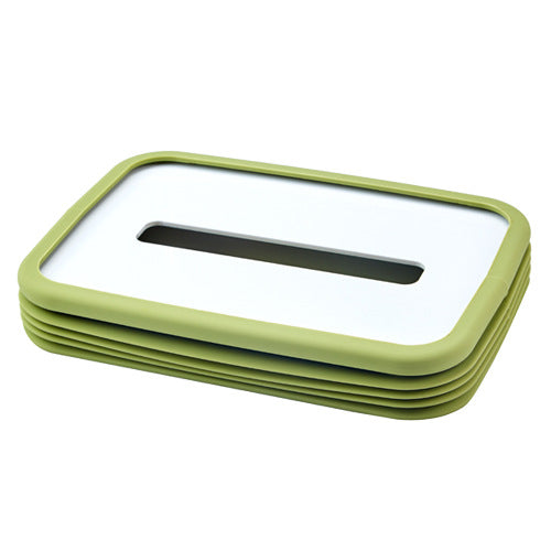 2 Pcs Green Silicone Tissue Box Holder Automatic Self Lowering Dispenser Tissue Box Covers