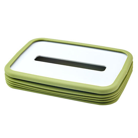 2 Pcs Green Silicone Tissue Box Holder Automatic Self Lowering Dispenser Tissue Box Covers