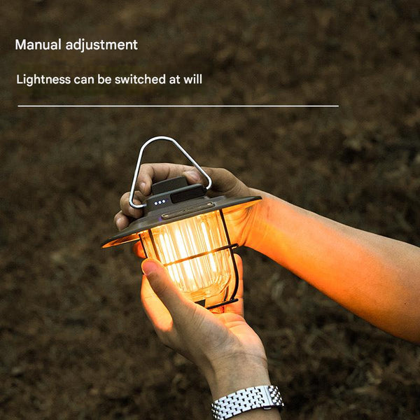 Green Led Camping Lantern Rechargeable Stepless Dimming Power Bank Lanterns