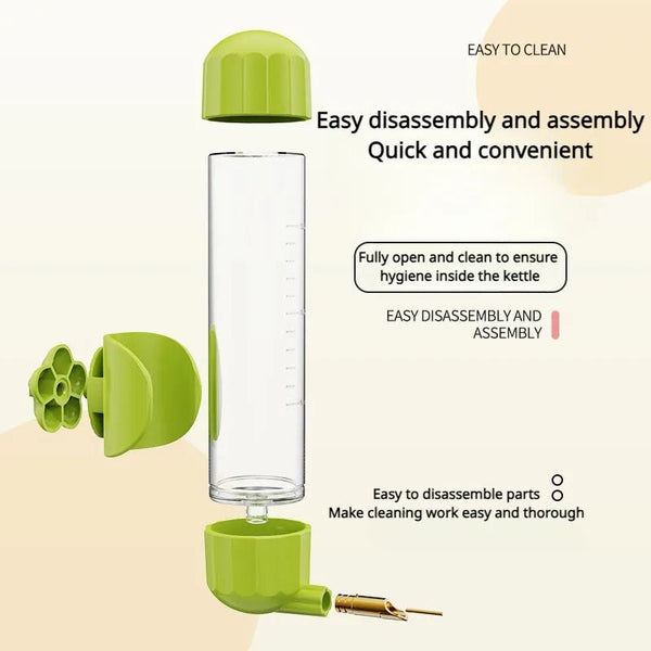 Green Automatic Bird Water Feeder Bottle (200Ml) Leakproof No Drip Dispenser For Parrots Bird Feeders
