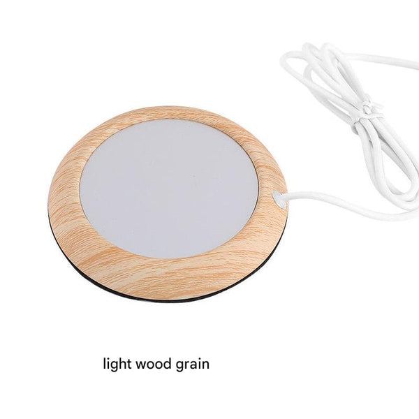 Usb Cup Warmer Wood Grain Electric Beverage Heater For Desk Office Home Other Kitchen Gadgets
