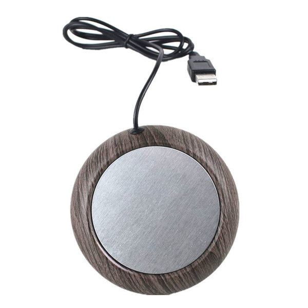 Usb Cup Warmer Wood Grain Electric Beverage Heater For Desk Office Home Other Kitchen Gadgets