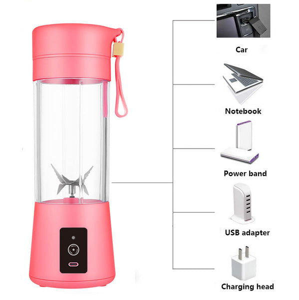Blue Blender Usb Rechargeable Personal Size Smoothie Maker On The Go Handheld Blenders