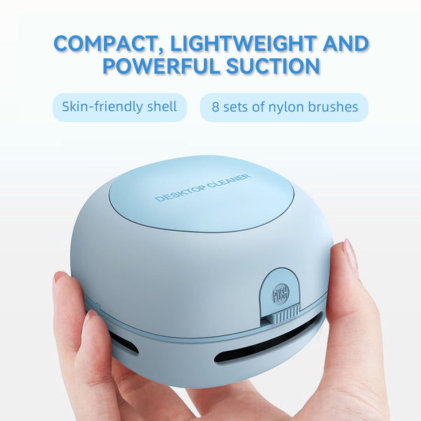 Blue Cordless Tabletop Crumb Sweeper Usb Rechargeable Mini Vacuum For Desk Vacuum Cleaners