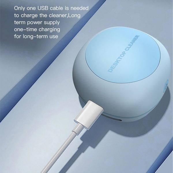 Blue Cordless Tabletop Crumb Sweeper Usb Rechargeable Mini Vacuum For Desk Vacuum Cleaners