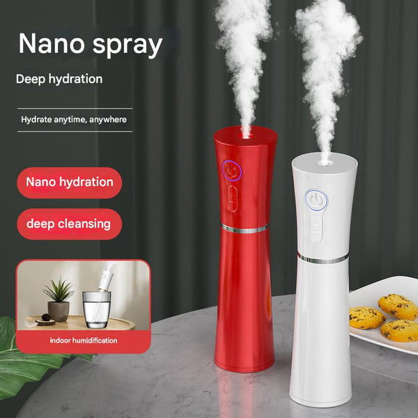 2 In 1 Cool Mist Humidifier And Facial Moisturizer Usb Rechargeable Portable Nano Sprayer Facial Cleansing Devices