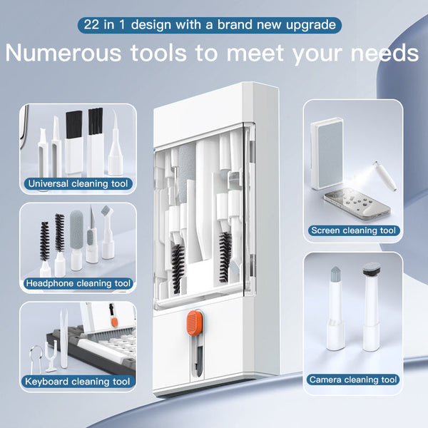 White 22 In 1 Electronics Cleaning Kit For Keyboards Airpods Laptops Cell Phones Cameras Cleaning Equipment & Kits