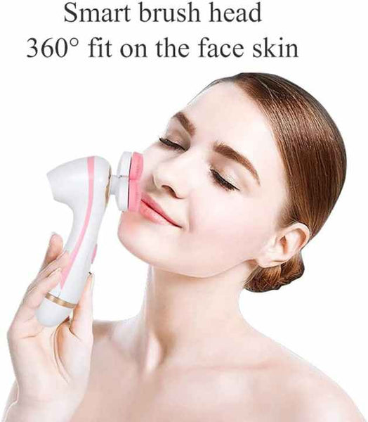 Blue 3 Head Electric Facial Cleansing Brush Rechargeable Spin Scrubber Kit Facial Cleansing Devices