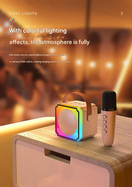 Pink Fun Portable Party Speaker Karaoke Machine With Two Wireless Microphones And Voice Effects Audio Docks & Mini Speakers