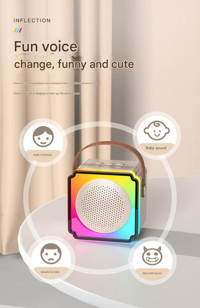 Pink Fun Portable Party Speaker Karaoke Machine With Two Wireless Microphones And Voice Effects Audio Docks & Mini Speakers