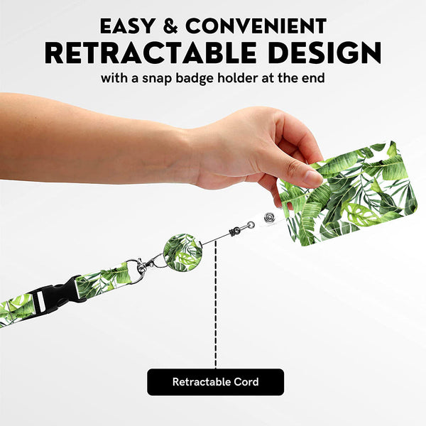 2 Pcs Retractable Id Badge Reel Lanyard Set With Vertical Hard Plastic Card Holder Pink Marble Patterns (Style 6) Id & Document Holders