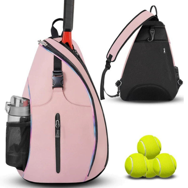Beige Tennis Pickleball Sling Bag Crossbody Racket Backpack For Men & Women (33X14x49cm) Bags