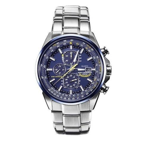 Steel Strip Blue Surface Elegant Men's Quartz Chronograph Watch With 42Mm Case And Perpetual Calendar Watches