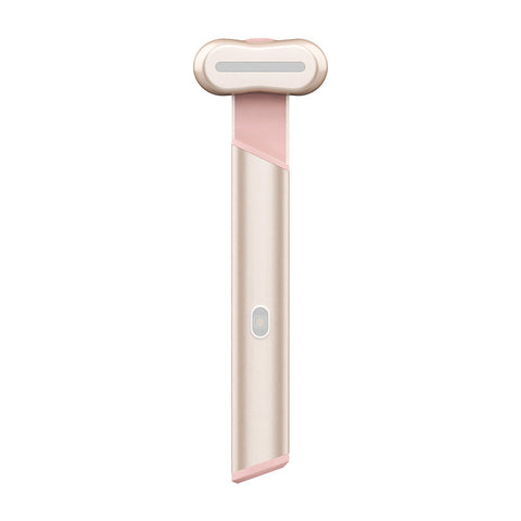 Rose Gold Electric Eye Massager Pen With Red Blue Light Therapy Heated Vibration Wand Massagers