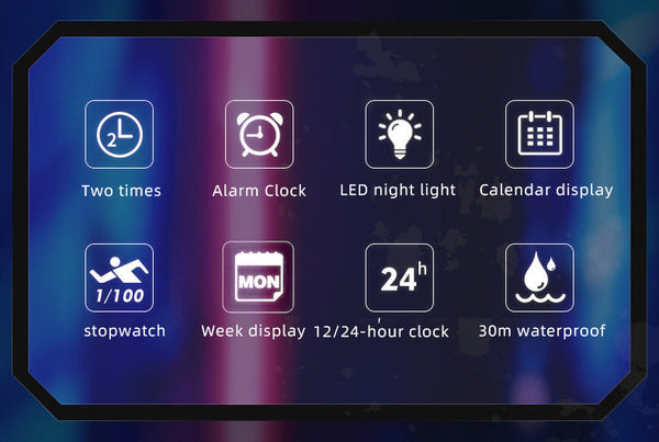 Orange Men's Dual Display Watch Time Digital Analog Waterproof Sports Packing Organisers