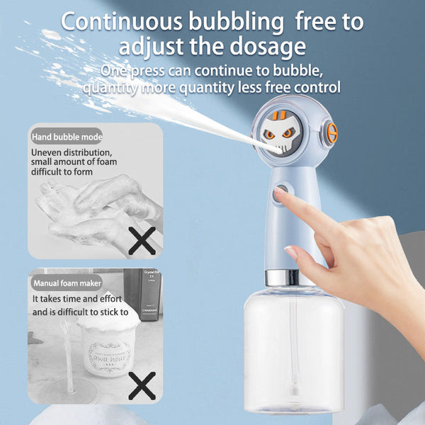 White Electric Pet Shampoo Foamer Gun Dense Quiet Operation Easy Bath Dog Grooming