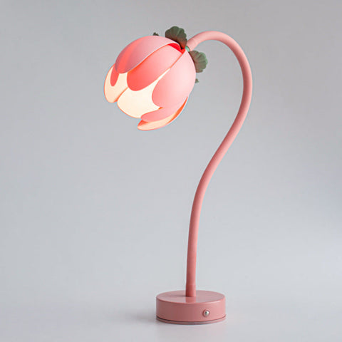 Pink Led Tulip Desk Lamp Flexible Gooseneck Decorative Flower Table Light Lamps