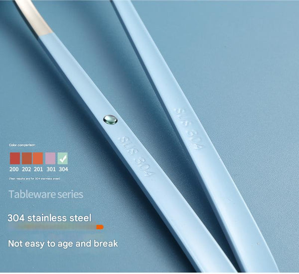 2 Pcs Green Reusable Travel Utensil Set With Case 304 Stainless Steel Spoon Fork & Chopsticks Serving Utensils & Sets