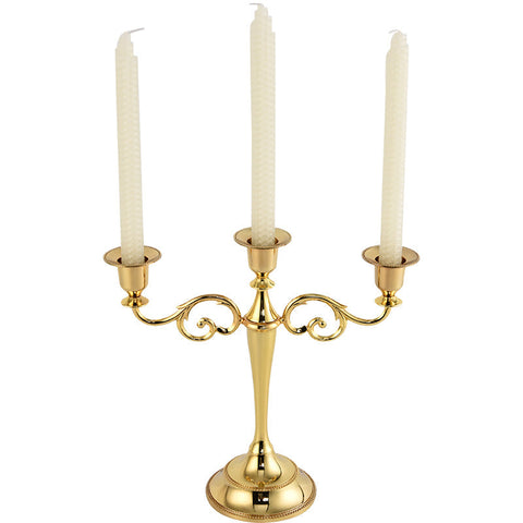 Gold Elegant Metal Candelabra 3 Arm Candle Holder Decorative For Home Weddings Events Seasonal Decorations