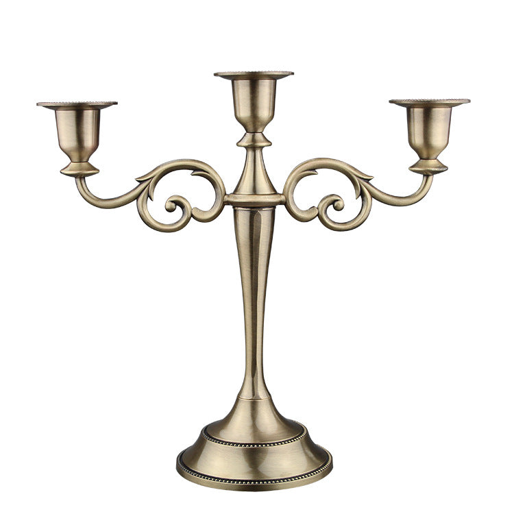 Copper Elegant Metal Candelabra 3 Arm Candle Holder Decorative For Home Weddings Events Seasonal Decorations