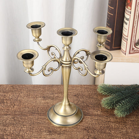 Copper Elegant Metal Candelabra 3 Arm Candle Holder Decorative For Home Weddings Events Seasonal Decorations