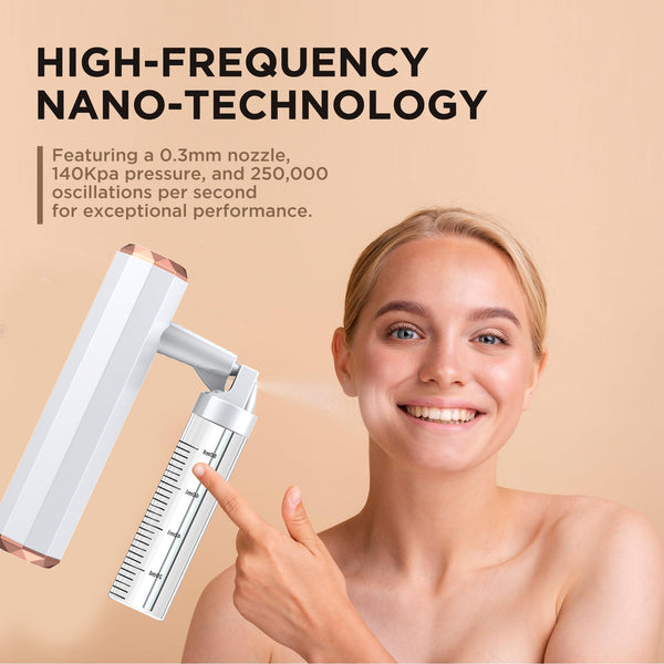 Green Rechargeable Facial Oxygen Sprayer Home Use Nano Mist Beauty Tool Facial Cleansing Devices