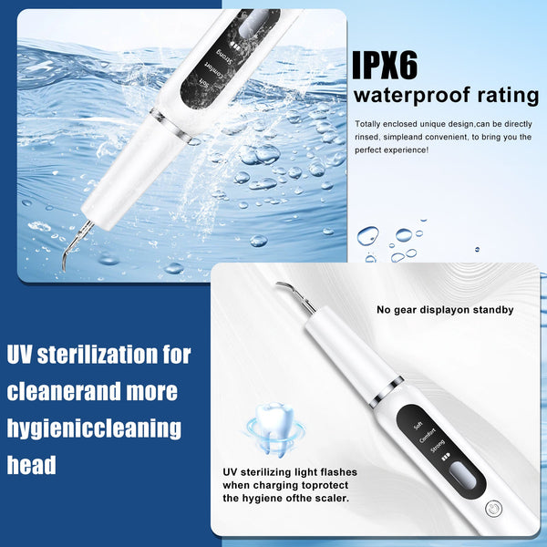 Black Professional Pet Dental Cleaning Kit Ultrasonic Scaler Tools & 3 Modes Dog Grooming