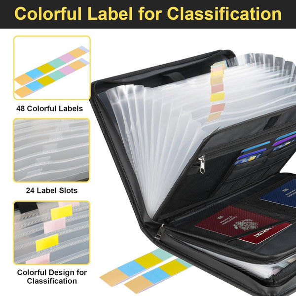 Expanding Accordion File Organizer Fireproof & Waterproof Document Storage Case Personal Organisers