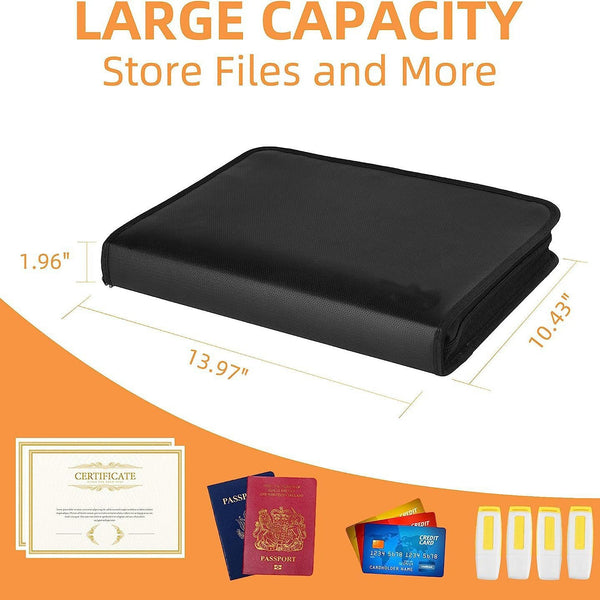 Expanding Accordion File Organizer Fireproof & Waterproof Document Storage Case Personal Organisers
