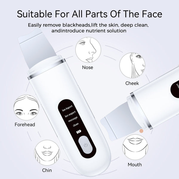 Rechargeable Ultrasonic Facial Spatula Deep Pore Cleanser & Exfoliator Facial Cleansing Devices