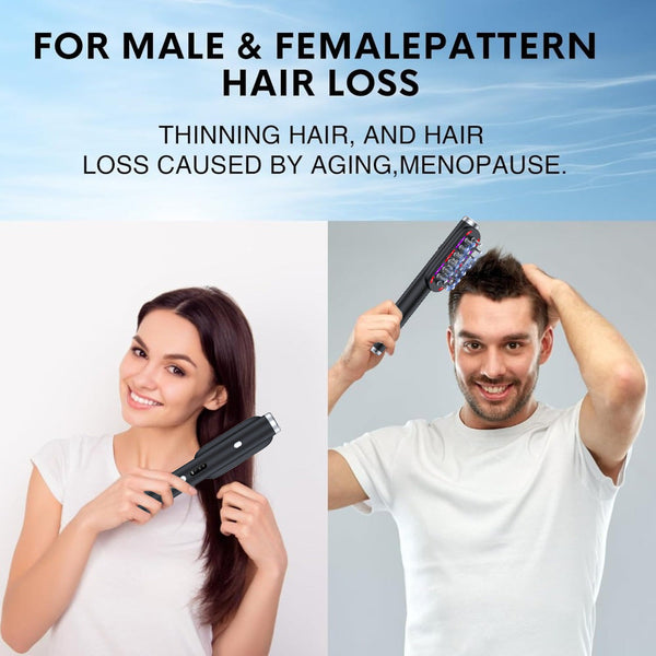 Green Vibrating Scalp Massager Comb Led Therapy & Oil Infuser For Hair Growth Other Massage