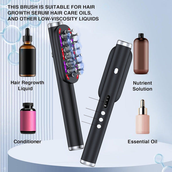 Elosung White Vibrating Scalp Massager Comb Led Therapy & Oil Infuser For Hair Growth Massagers