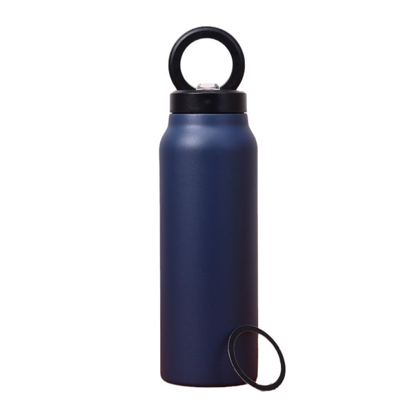 Stainless Steel Insulated Water Bottle With Integrated Magnetic Phone Stand Blue 32Oz Water Bottles