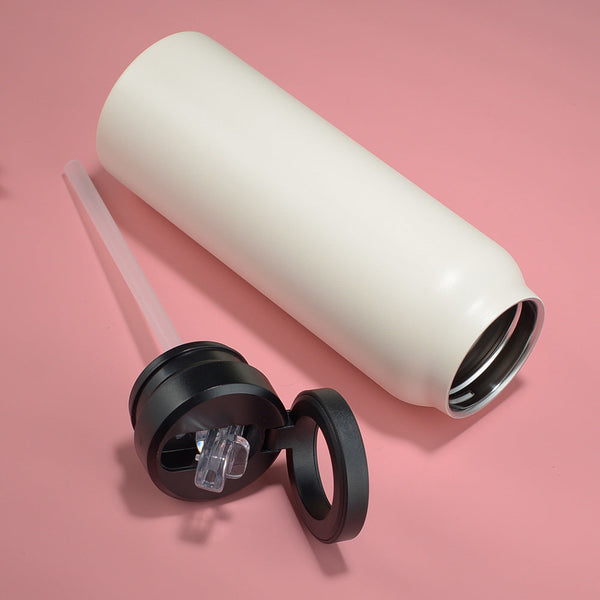 32Oz Stainless Steel Insulated Water Bottle With Integrated Magnetic Phone Stand Beige Water Bottles