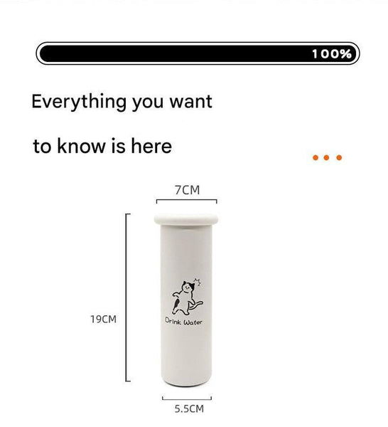 Mini Insulated Coffee Cup 316 Stainless Steel Portable And Stylish White Kitten 300Ml Vacuum Flasks & Mugs