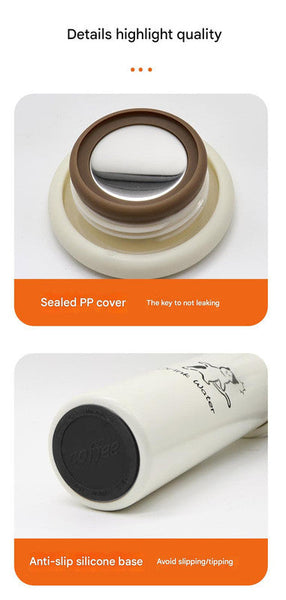 Mini Insulated Coffee Cup 316 Stainless Steel Portable And Stylish Pink Love 300Ml + Brush Vacuum Flasks & Mugs